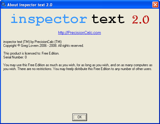 inspector text Screen shot
